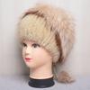 Winter Women Luxury Fur Hat Natural Fur Knitted Mink Fox Pom Pom Fur Hats With Balls Stylish Warm Fashion Girls Beanies Caps