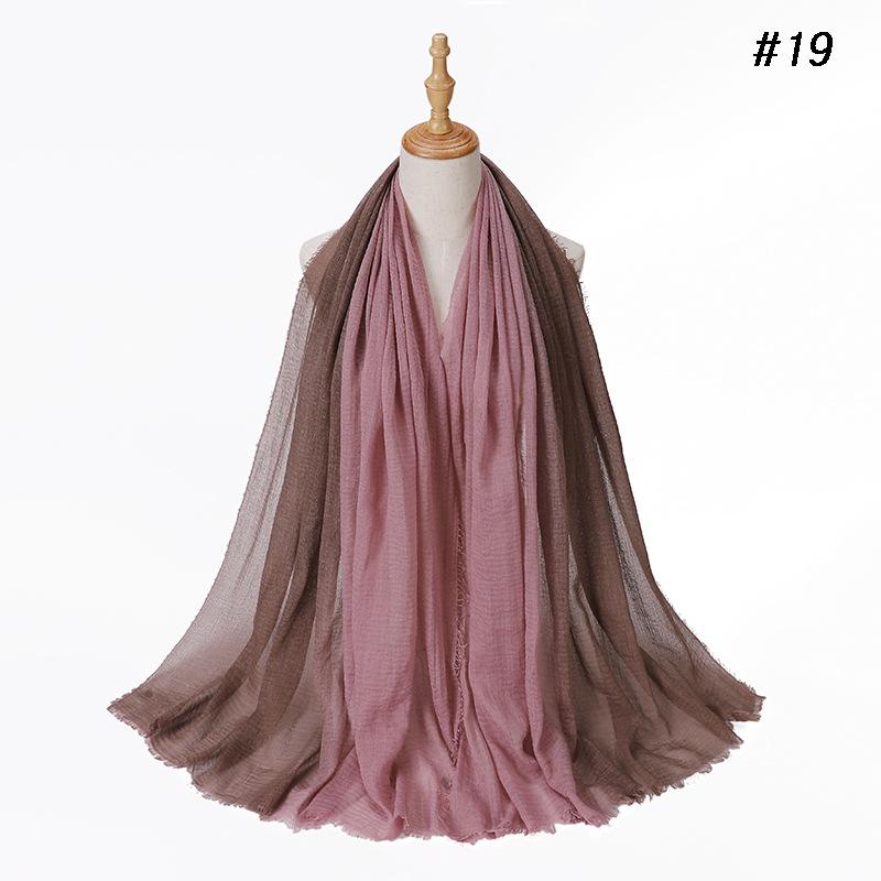 Gradient Color Cotton Linen Scarf Travel Camping Shade Long Scarves Shawl Head Wraps Headscarf Neckerchief Women Muslim Hijabs