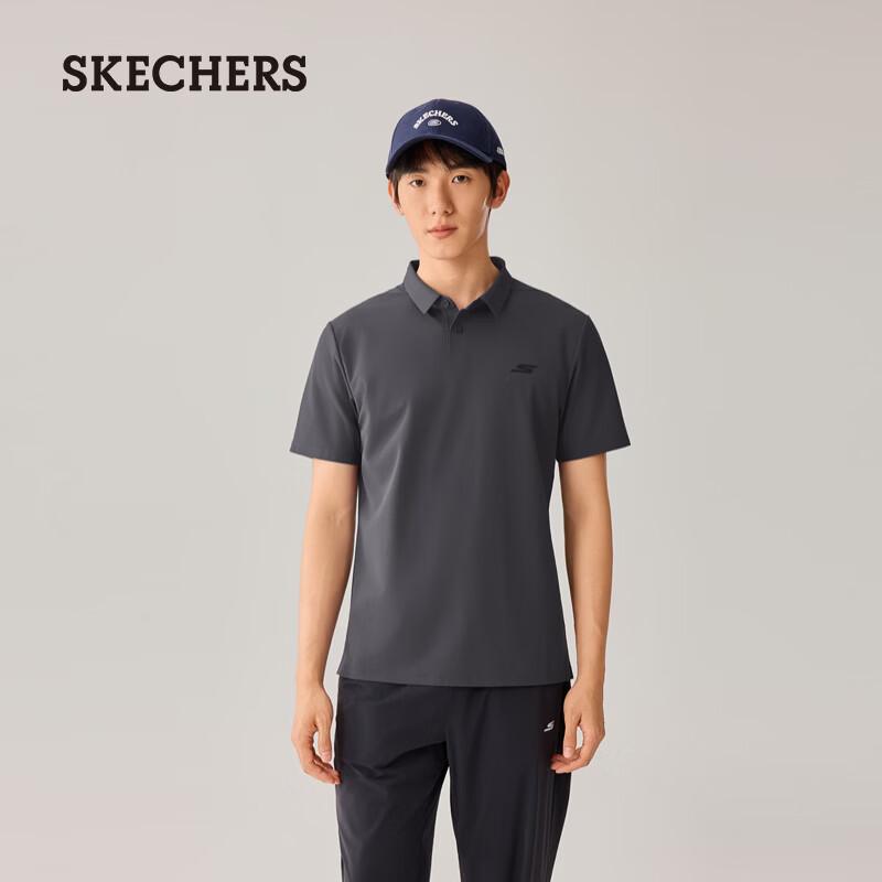 Skechers Men s Knit Short Sleeve Polo Shirt P226M008 L