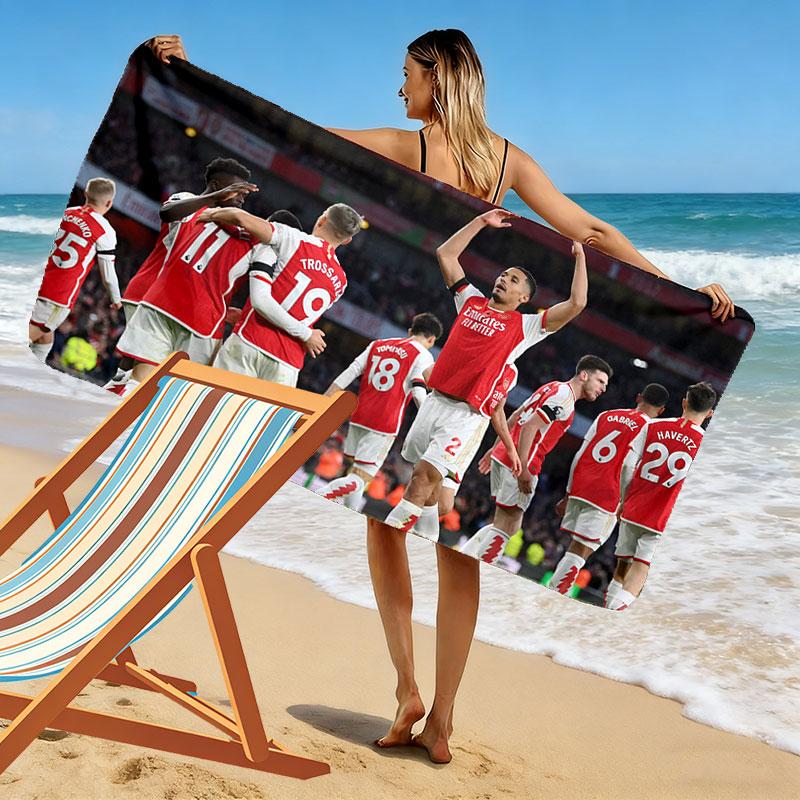 Arsenal Players Print Beach Towel, Large Soft Quick Dry Towel for Beach Camping Swimming