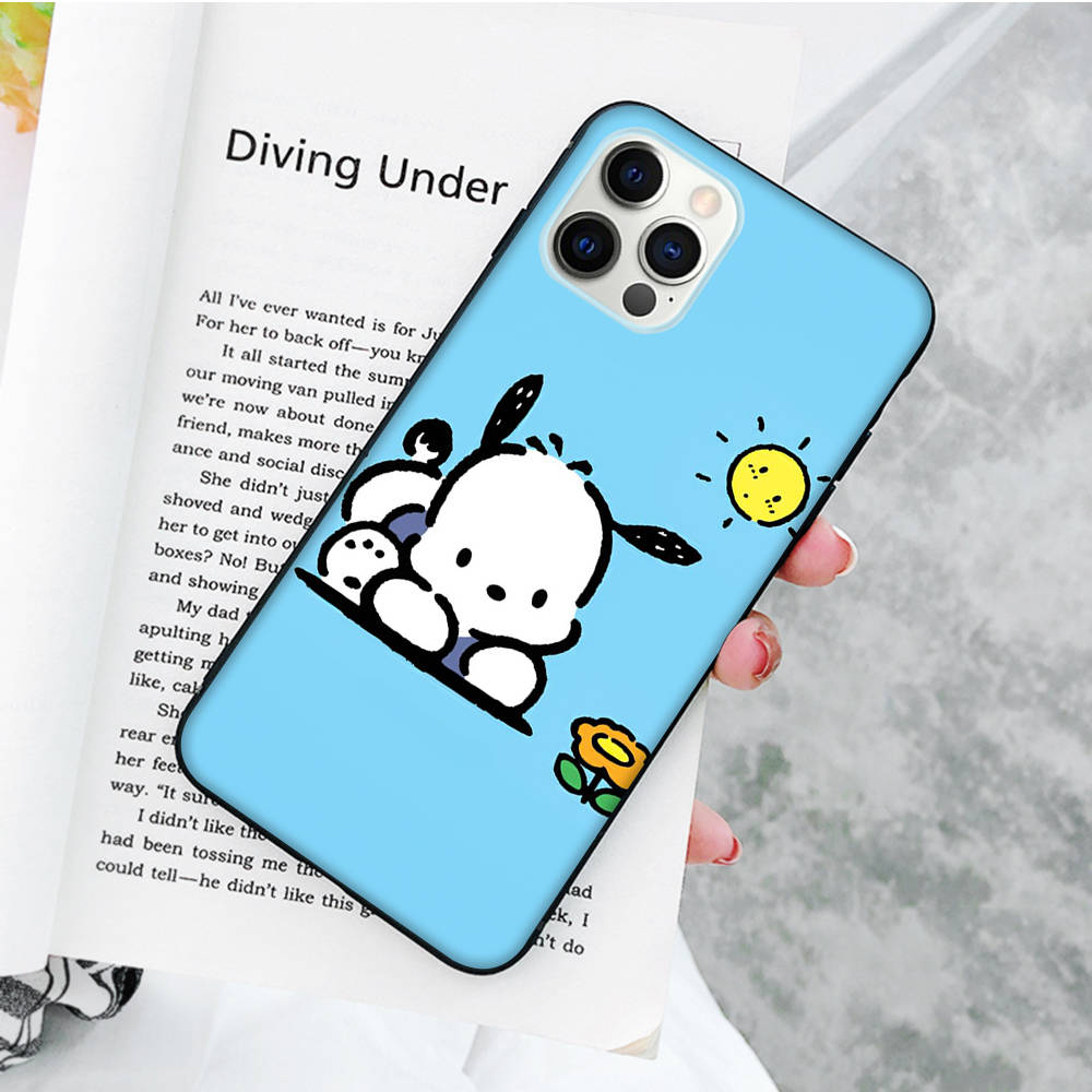 JZ26 Cartoon Pochacco Black Sofe Case for Samsung Note 20 Lite S24 Ultra S23 A03 A05 A06 A11 A71 A15 A16 A13 A24 A25 A33 A52 A53 A50 M55 M35 Plus