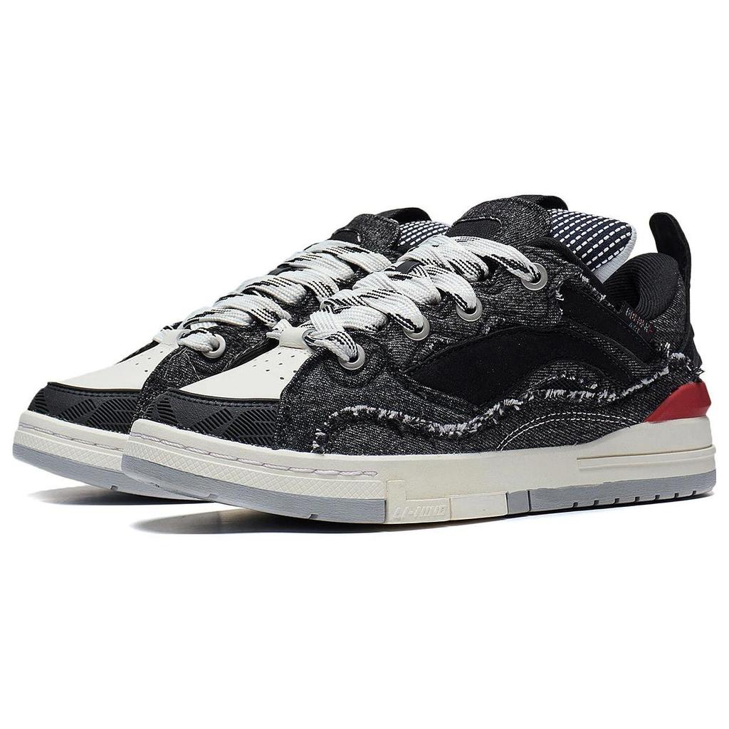 Li Ning Wave Golden Wear Resistant And Lightweight Low Top Skateboard Shoes Women's Black AECS074-9