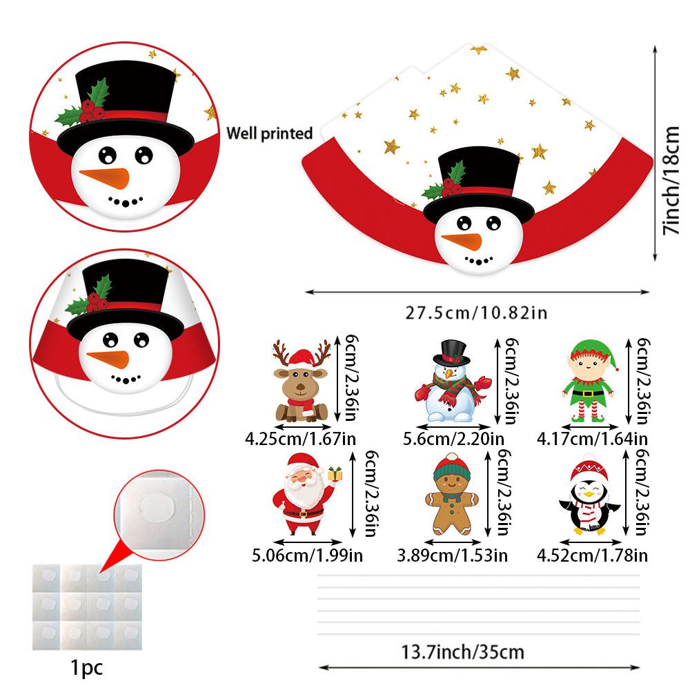 Christmas Santa Festive Claus Reindeer Paper Triangle Hat Set Party Props Photo