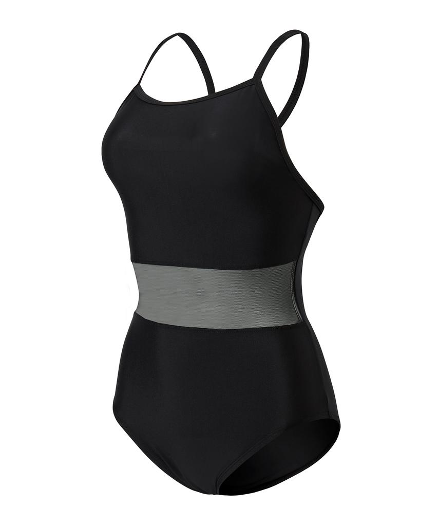 Laelliseupocheu [Qsla210 Blk] Cutout Modern Backless Strap Swimsuit Black
