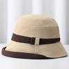 Fisherman's Hat Women's Simple and Versatile Hat Outdoor Travel Sun Shading Solid Color Fashionable Big Head Circumference Basin Hat