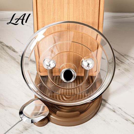 Multifunctional Kitchen Stand Pot Lid Organizer for Countertop Vertical Storage Rack with Detachable ABS Water Tray Stable Non-slip Base Cutting