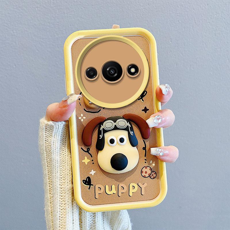 KEYSION Nárazuvzdorné pouzdro pro Redmi A3 A3X s lanyard Soft silikonovou roztomilou 3D kreslenou panenkou zadní kryt telefonu pro Xiaomi POCO C61