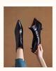 Women's V-Cut Stiletto Heel Ankle Boots, Pointed Toe, Fleece-Lined, Back Zipper - 2025 Autumn/Winter Collection.