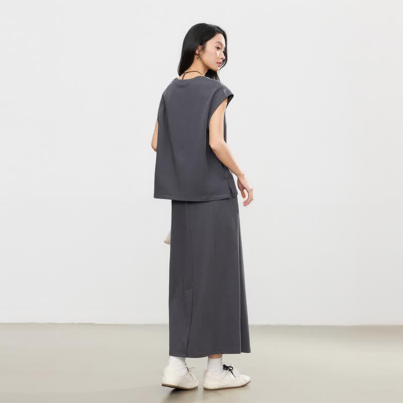 Elva's Island Sleeveless Top & A-line Skirt Set