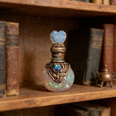 Zaubertrankflasche Meerjungfrau Aura Parfümflasche Vintage Harz Quarz Edelstein Wunschflasche Handgemachtes Geschenk für Sie Freundin Ehefrau
