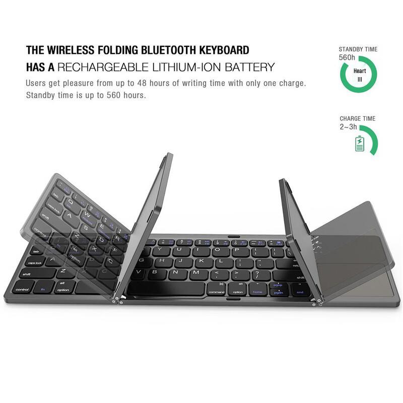 OLOEY Mini Wireless Tri-fold Bluetooth Keyboard