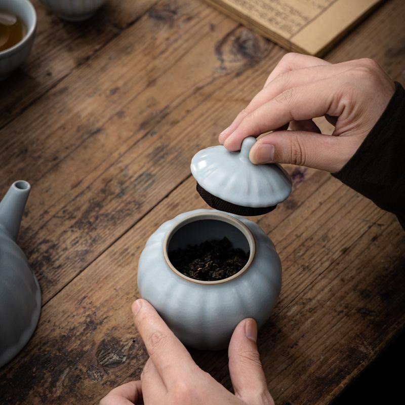 High-end Ru Kiln Kung Fu Tea Set, Open Film Can Be Raised, Household Teapot, Teacup Gift Box Gift