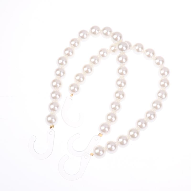 2Pcs Imitation Pearl Chain Shoe Charms Detachable Artificial Pearl Shoe Chains  Simple Shoes Buckle Shoes Decoration