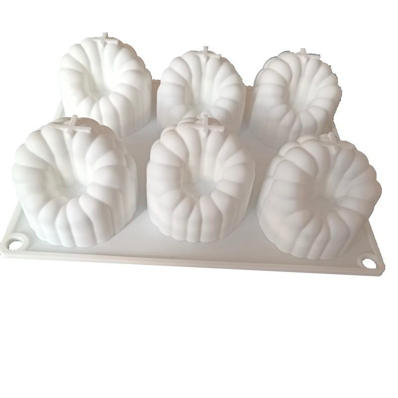 Fransız Tatlıları Pişirmek İçin 6 Gözlü Büyük Ahududu Mousse Silikon Kalıbı