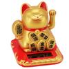 Solar Powered Waving Cat Wealth Welcoming Solar Cute Happy Lucky Cat Fortune Cat Statue Ornament for Home Car Decor