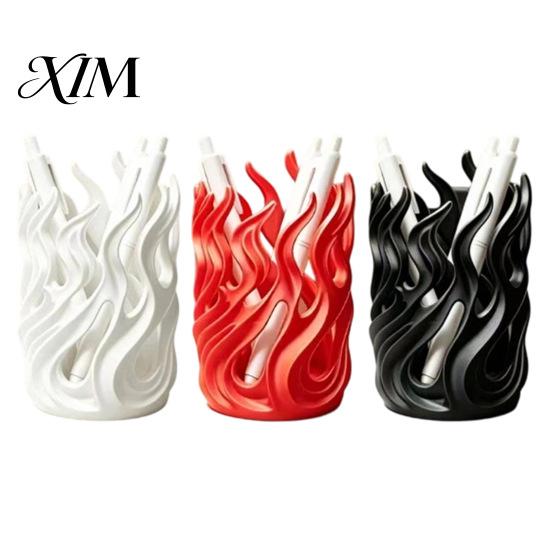 Decorative Pen Stand for Studio Flame Shape Holder, 3D Printed Hollow Pencil Cup, Painting Brush Storage Holder Desktop Organizer Makeup Brush,