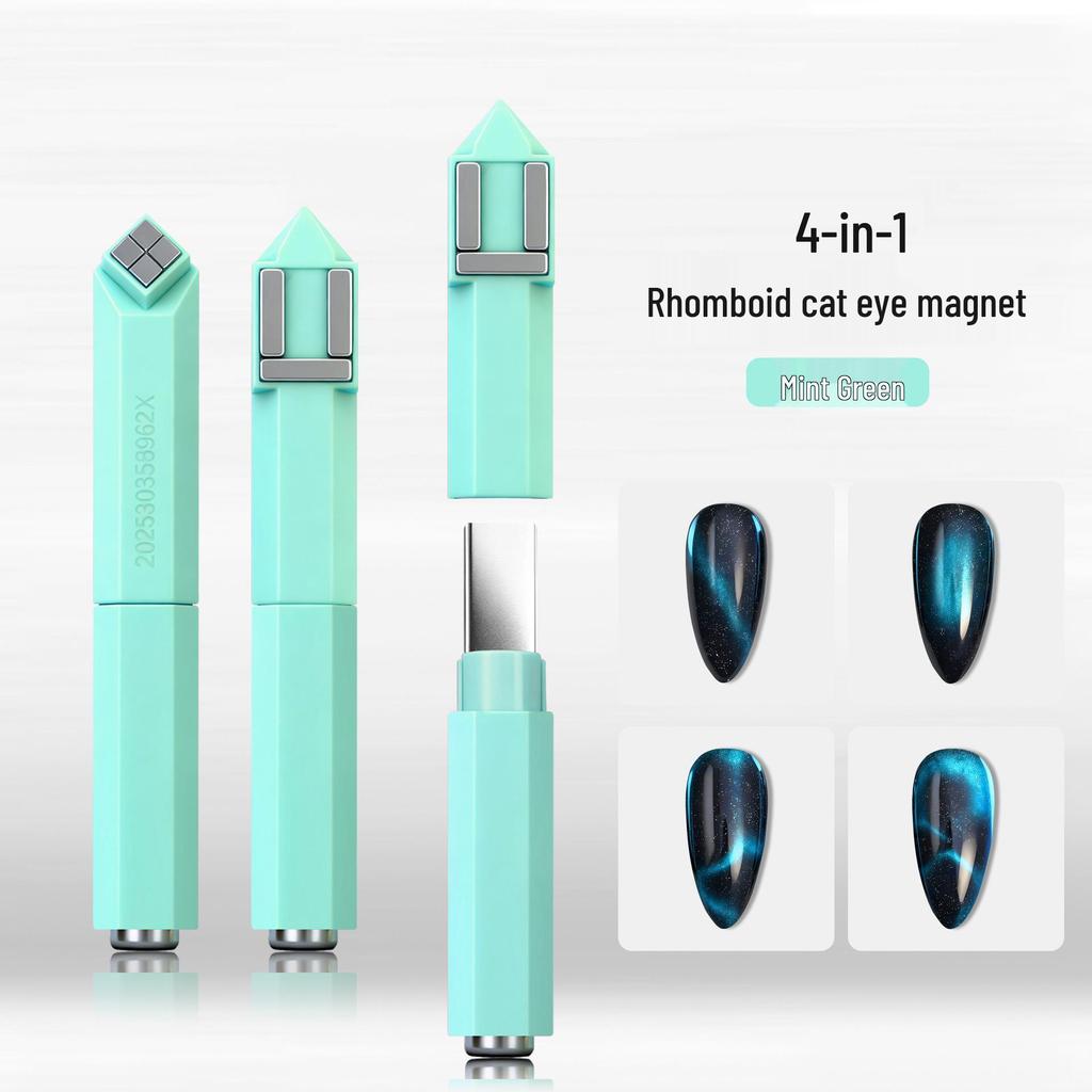 Double-Ended Multi-Functional Cat Eye Nail Art Magnet with Wide French Glass Beads