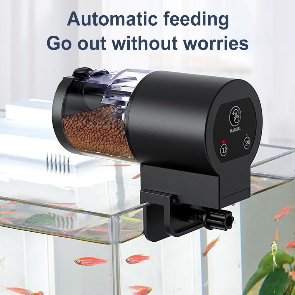 Automatischer Fischfutterautomat Großes Fassungsvermögen Aquarium Fischfutterspender 100 ml Aquarium Goldfischfutterautomat für Aquarium und Schildkrötenbecken