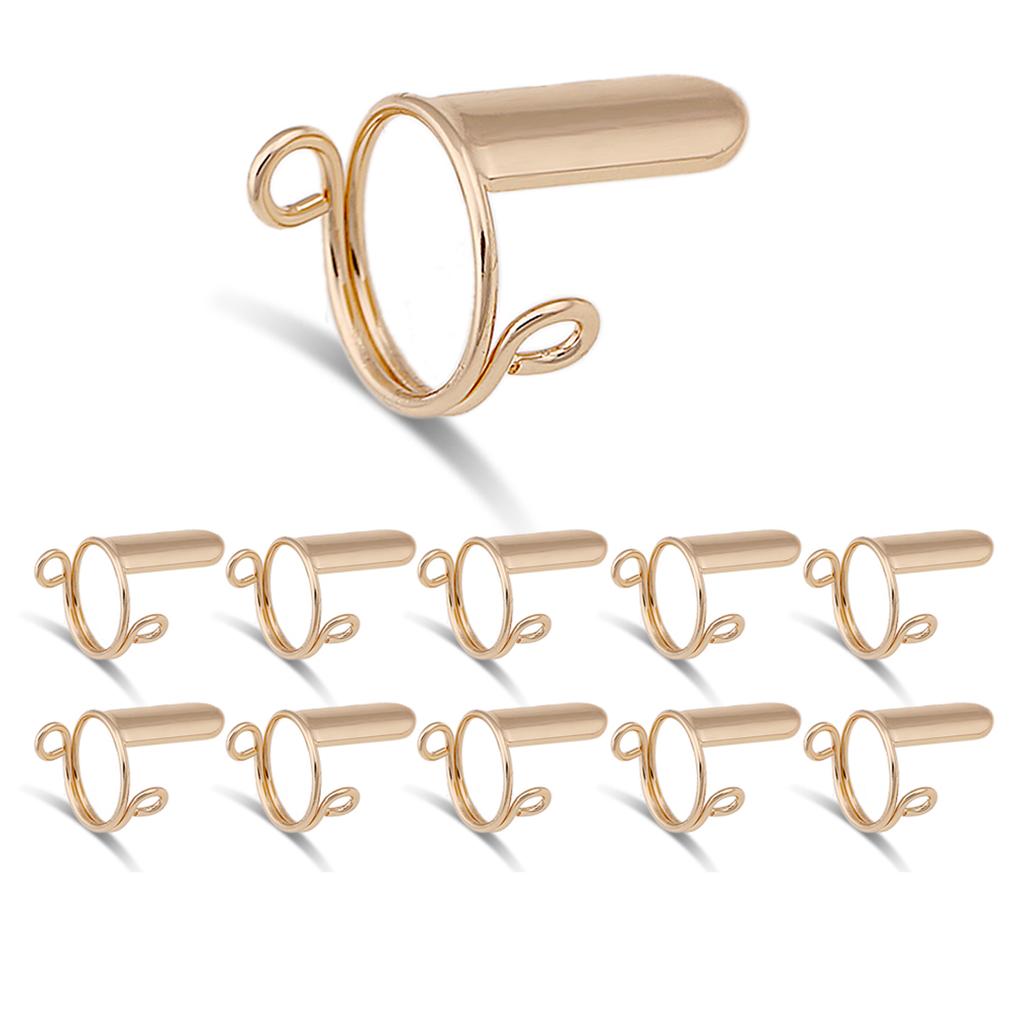 Reusable Metal Nail Rings for Press Ons (No Glue) Size Adjustable for Acrylic Nails Removable Fingernail Rings Set