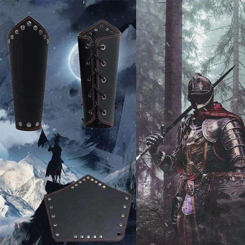 Wrist Guard Retro Wide Leather Wax Rope Steampunk Unisex Leather Sports Cycling Arm Guard Knight Wrist Stage Costumes And Props