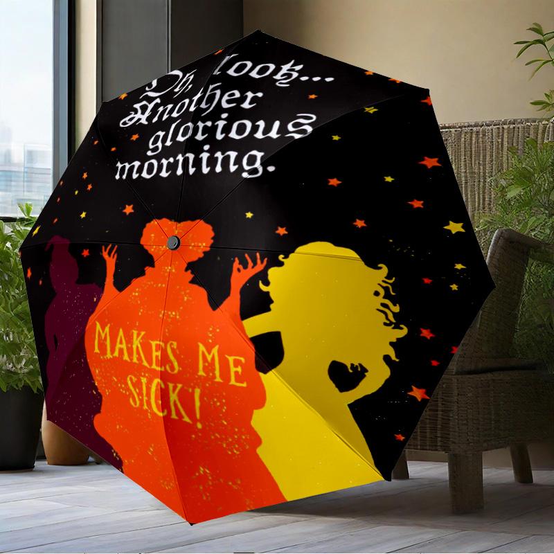 Halloween witch Umbrella Folding umbrella, automatic umbrella 8-Frame for Travel, camping Use Gift for Halloween Christmas