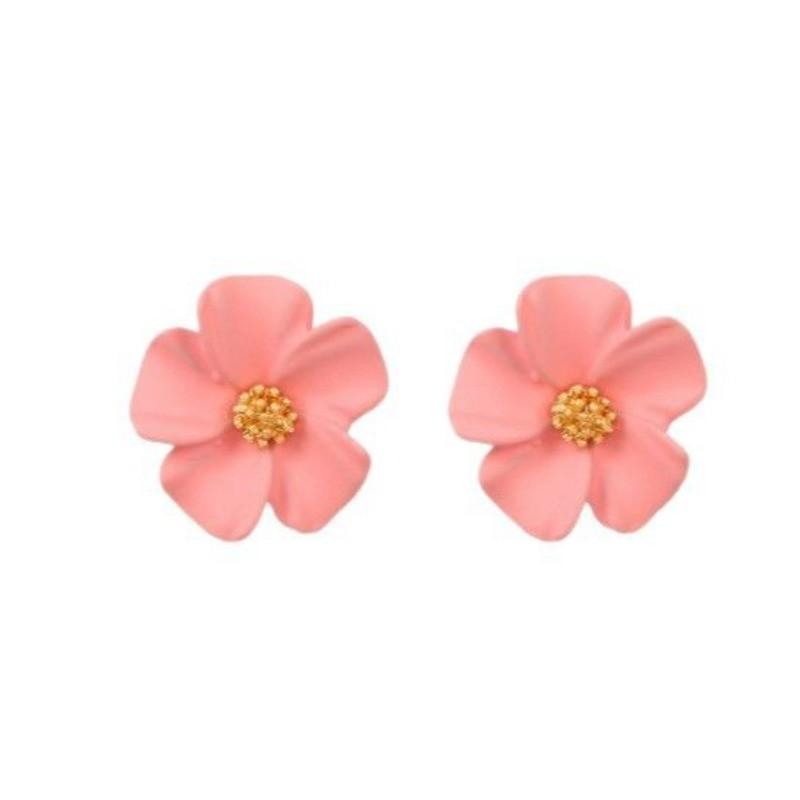 Pinkdudu Simple Sweet Multicolored Large Flower Acrylic Earrings Fashion Trendy Stud Earrings Women PD2272