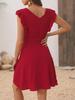 2024 Summer V-Neck Dress with Wood Ear Sleeves