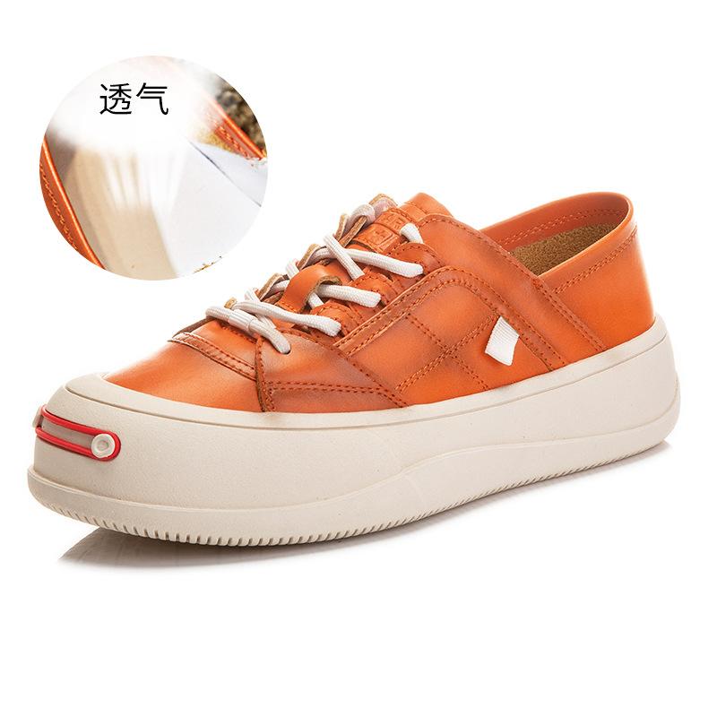 Smile thick baseplate shoes 2025 spring new shoes women's versatile casual two wear white shoes women's genuine leather women's shoes