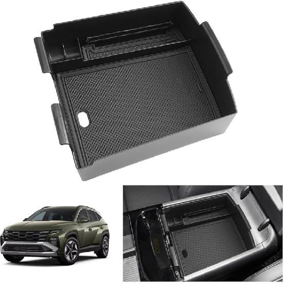 Center Console Organizer Compatible With 2025 2026 Hyundai Tucson SEL/SE Armrest Storage Box Armrest Console Organizer 2025 Tucson Accessories (ONLY