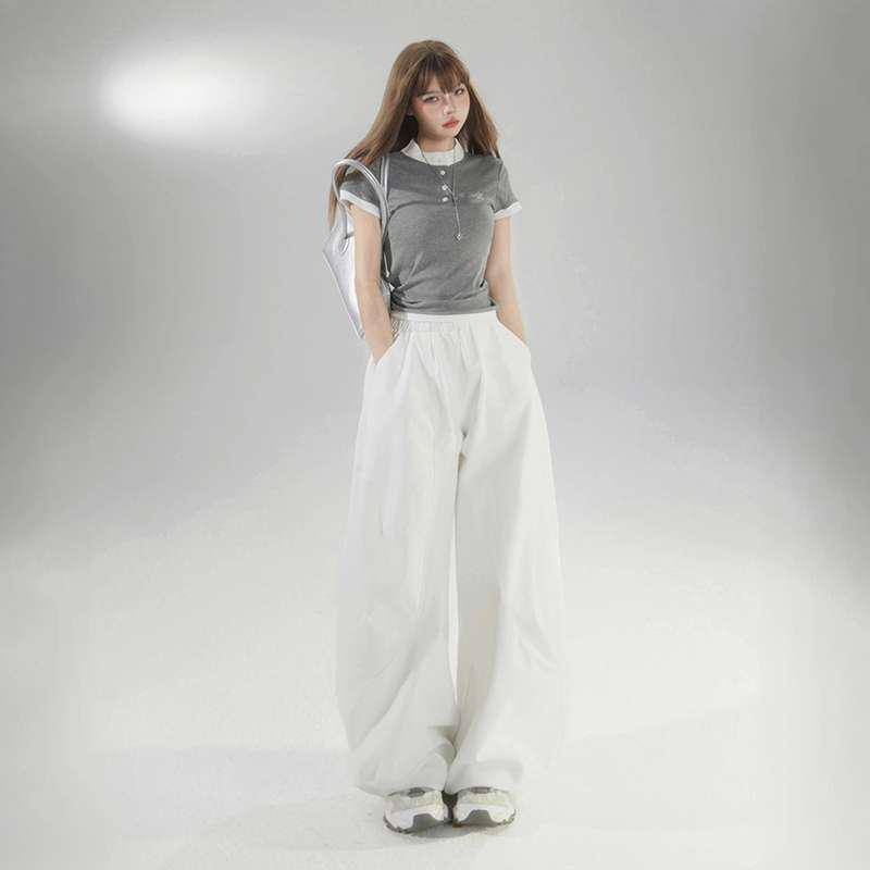 American Retro High-Waisted Curved Leg Wide Jeans - Women s Casual Banana Pants Extra Large