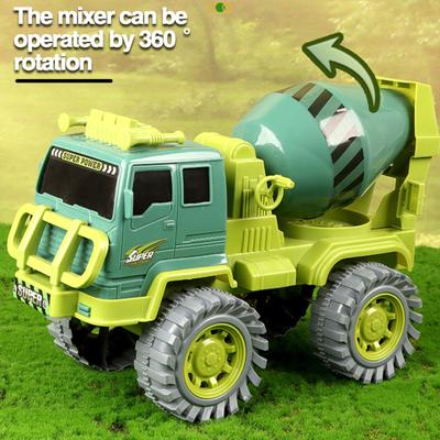 Kids Engineering Truck Toy Simulation Excavator/Dump/Mixer Truck Model Toy Flexible Arm Moveable Glide Ward