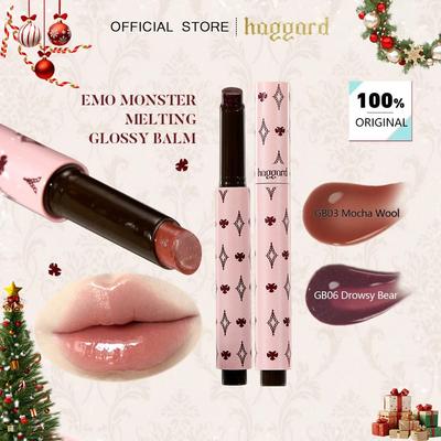 Haggard Emo Monster Melting Glossy Balm,Solid Glossy Balm Texture,Lightweight Non-Sticky,Natural Color Payoff,Lip Highlighting