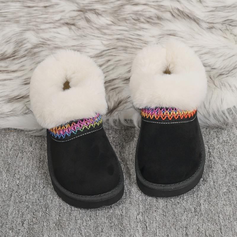 Autumn and winter new wool mouth foot cover low-top velvet cotton shoes women's cross-border large-size warm cloth thick-soled snow boots