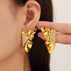 18K Gold-Plated Vintage Rhinestone Stud Earrings - Sweet and Cool Titanium Steel Irregular Design