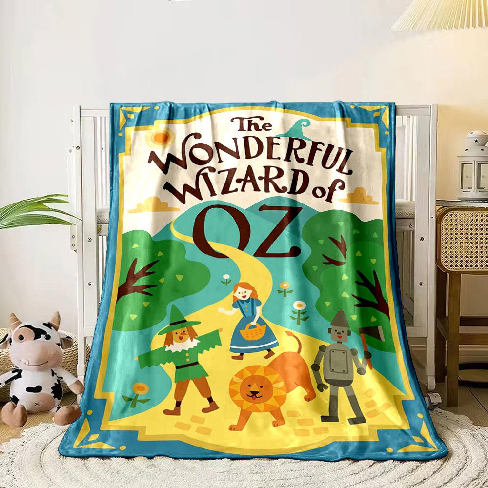 

Characters walking on a yellow path surrounded by trees and hills. for all seasons blanket lunch break throw gift 80cm x 120cm