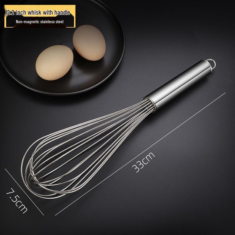 Island Qi Stainless Steel Egg Whisk - Modern, Simple Baking Utensil for Mixing Egg and Cream