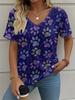 Summer Women's T-shirt Animal Claw Marks Graphic Printing Clothing Outdoor V-neck Fashion T-shirt