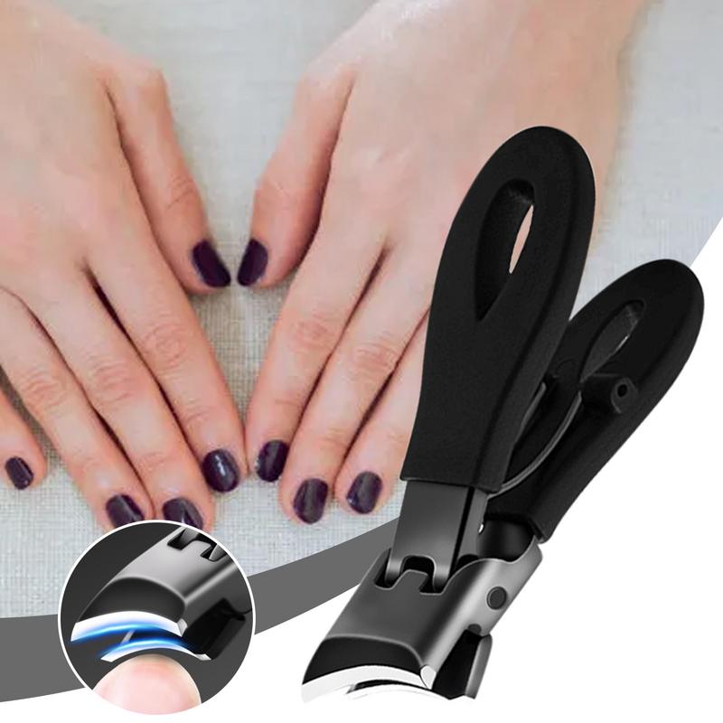 Slanted Nail Clippers Wide Jaw Opening Anti-Splash Slanted Nail Clipper Hard Nails Curved Blade Manicure Tools