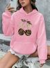 Kapsa s kapucí Mikina Streetwear Leopard Třešňový potisk Dlouhý rukáv Mikina Oblečení Hoody Podzim Zima Mikiny