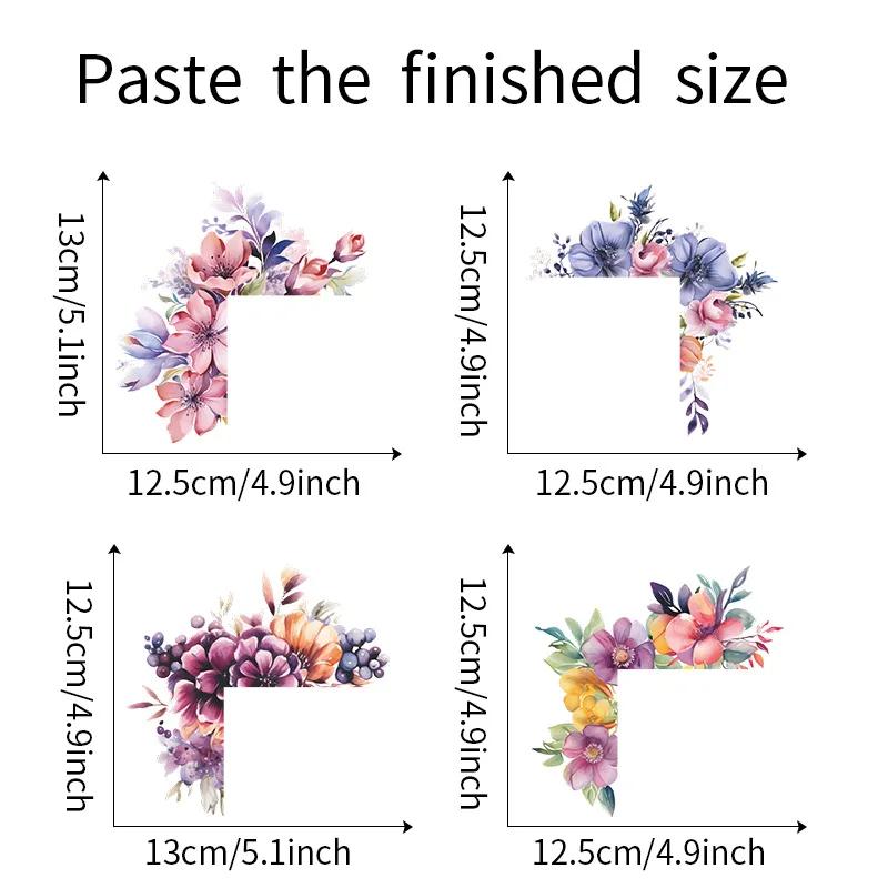 1pc Romantic Beautiful Flowers Children's Room Bedroom Home Decoration Switch Wall Sticker Self-adhesive Wallpaper