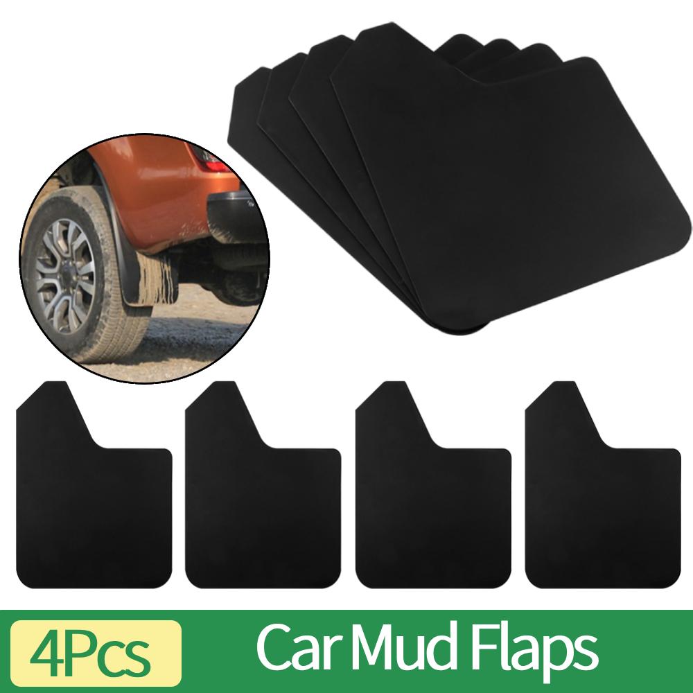 4Pcs/Set Fender Mud Flaps Splash Guards with Rivets Universal Plastics Rigidity Sprayability Classic for Car SUV Van Pickup