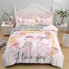 Cartoon Lovely Girls King Queen Duvet Cover Cute Little Girl Pattern Bedding Set Kids Pink Pretty 2/3pcs Polyester Quilt Cover