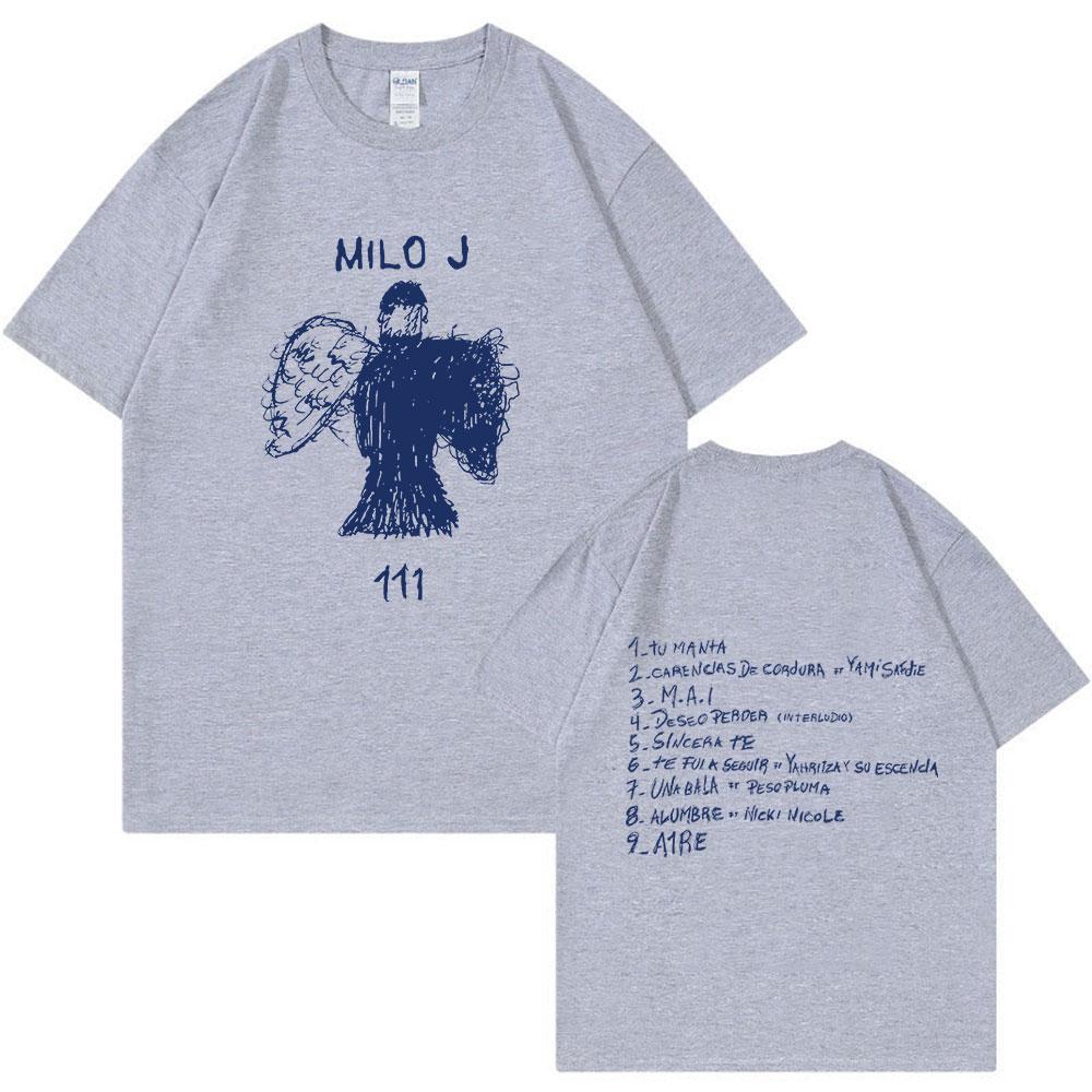 Rapper Milo J Tour T-shirt 111 Album Merch T-Shirts Men Women Fashion Hip Hop Short Sleeve T Shirt Fans Gift Harajuku Streetwear