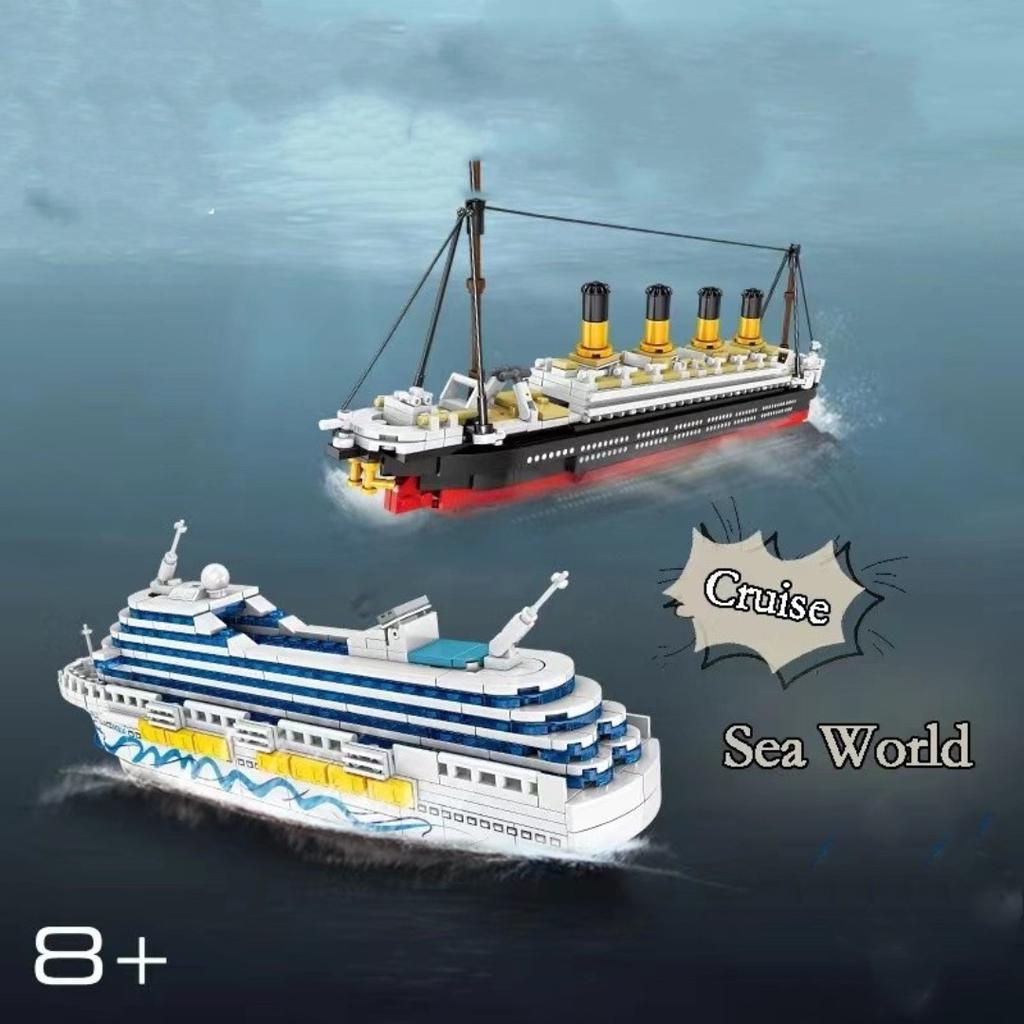 Lyx Havskryssning Byggstenar Stadsresor Ocean Liner Gör-det-själv-modell Montering Tegelstenar Barnleksaker Julklapp INGEN LÅDA