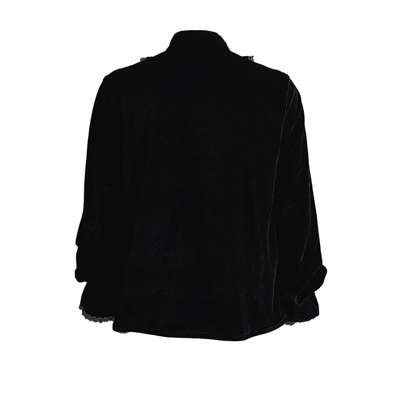 Medieval Gothic Velvet Gown with Vintage Long Sleeves for Cosplay and Stage Performance