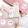 500pcs/roll Pink Bow Seal Stickers Gift Bag Candy Box Seal Lables Thank You Decals Bow Theme Birthday Party Decoration Stickers