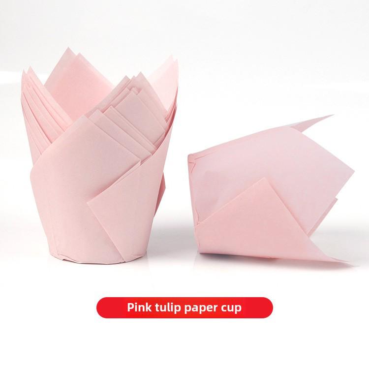 Mehrfarbige Flammen Hochtemperatur Ölfest Tulpenförmige Cupcake-Förmchen