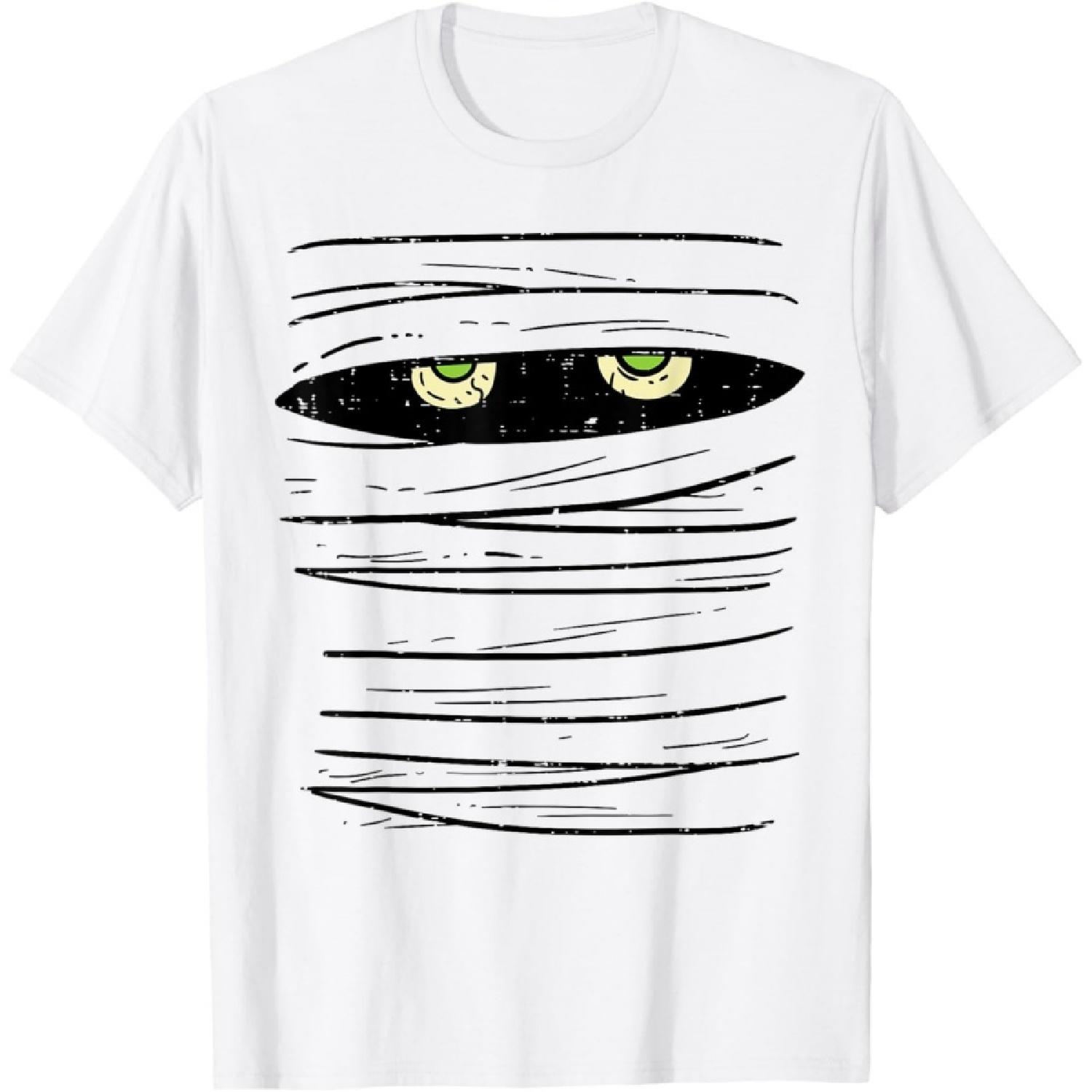 Mummy Wrap Eyes Costume Funny Scary Halloween Men Women Kids T-Shirt(1) S