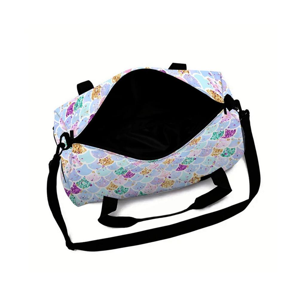 Mermaid Pattern 2D Cartoon School Travel Bag Large Capacity Zipper Luggage Bag Best Gift for Boys Girls Fashion Style