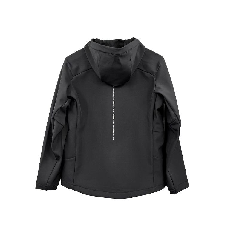 Li Ning Fleece Lined Thick Hooded Warm Jacket Men Jackets Black AFDUA71-1